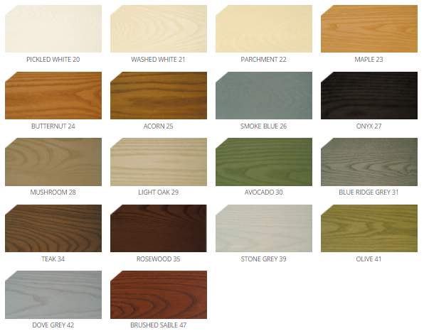 Sansin Stain Color Chart